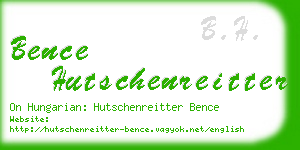 bence hutschenreitter business card